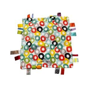 Bright Starts Taggies Baby Security Blanket Lovey Yellow Colorful Circles